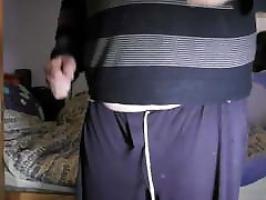 Dancing,bouncing belly and cock