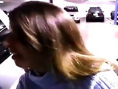 Amateur Mom face drenched in cum in parking garage