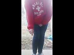 pissing outside with no fence behind me!