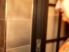 No Condom Gangbang for German toilet cuckolds life Teen in the Shower