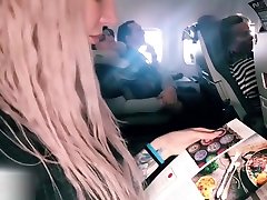 Blonde Masturbate Pussy in the Airplane - Hot Solo