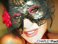 Charley wears some sexy lingerie and stockings