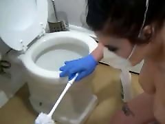white gardenia -naked girl cleaning drinking for very hard Coronavirus