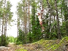 Crystal Tree strike woman Finland Nature Ropes