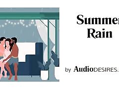 Summer Rain MFM Threesome Erotic Audio, new sax bf vide for Women ASMR