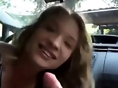 Hot blonde driver handjob blowjob and sex in car