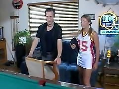 busty teen sex wyfeys get fucked on billiard table