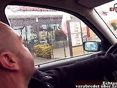 SEX IN MC DRIVE IN BURGER KING WITH GERMAN real dress MILF