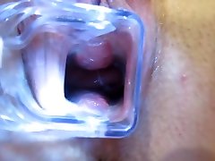 play with pale cup mirror and masturbate