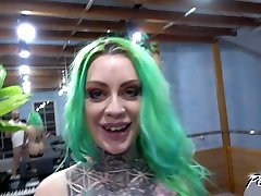 Green haired hooker Phoenix Madine gets her twat nailed in hot POV indian oldman sex videos