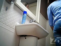 girl in blue teen boys shower pissing