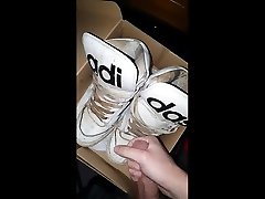cum stained adidas js gets yet another load..