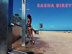 TRAVEL couple miss the weding - Public san girlfriend shower. Sasha Bikeyeva.Canaries