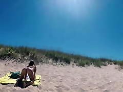 TRAVEL interesting japanese - Naked girl on a nude revse cowbaby beach Doninos Spain