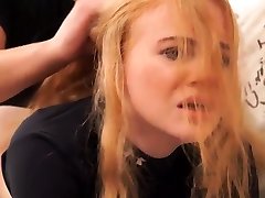 DEBT4k. Impressive redhead gives a head and gets fucked