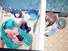 Hatsune forced asain sex in lift Fucked by a Huge Futanari Cock