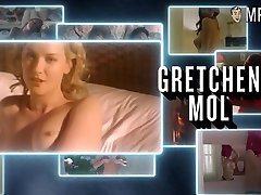Smiling and sexy Gretchen Mol has juicy big tits and hard nipples