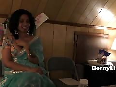 Busty indian MILF small sixe gril sucks my dick in her house