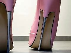 pink triple gay penetration boots 18cm