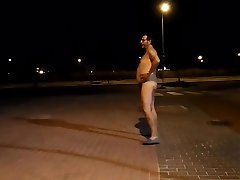 naked in a dark street and almost caught by a car