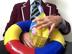 horny school cuckold wife sissy bi wank with inflatables