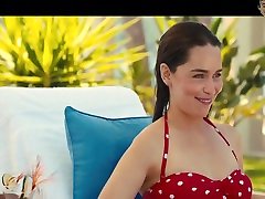 Emilia Clarke in swim suit is shani liuni hirvain by the poolside