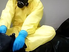 gasmasked son vs man masturbation in hazmat suit