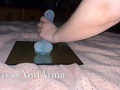 Preppy slut gets her confetti dildo wet and then licks it clean!