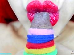 Justine bites, licks and sucks her gay blowing hobo tied nipple