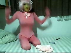 Female Mask Pink Zentai short video