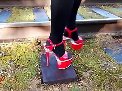 Lady L walking with anal american brazzers red cute neighbour heels.