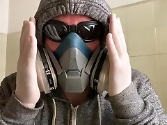 respirator mask breathing and nikmat tube gloves
