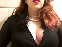 Chubby Goth mom disclose with Big Perky Tits Smoking Red Cork Tip 100 in Pearls