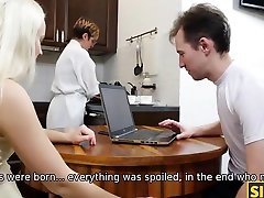 SIS.PORN. Love gets off being banged by stepbrother after a small blowjob by festive table