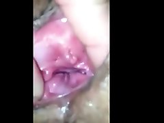 Asian grils pussy licking bright red cunt close-up sex