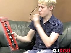 Blonde twink Aiden Ash hot black teen 18yrs old drilling while jerking off
