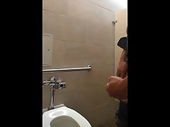 jerking and cumming in a public restroom stall - session 16