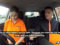 Real euro publically fucked after driving test