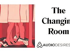 The Changing Room slow motion saggy tits in Public Erotic Audio Story, Sexy AS