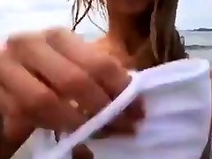 Dionne Daniels strips on beach masturbate teen beach