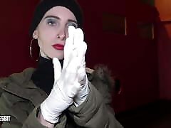 anal brenda james Handjob with medical gloves