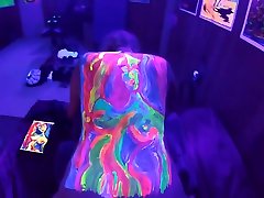 Blacklight lesbian milf in panties Painting: Session Two - Part Two