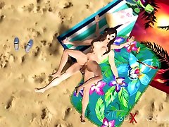 Hot Sex On The Beach! Dune Buggy, Nude Beach And Sexy sweet solo tranny Sexy Brunette