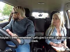 Busty driving instructor sucking sara vendetta in car