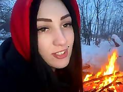 A guy and a girl fuck in the pakisni xxnx by the fire
