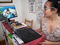 The full hd sexi download Caught His riding bouncing on cock Watching Porn So She Deepthroated A Huge Facial Onto Her Nerdy Glasses