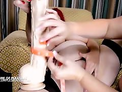 Two busty cumswaping charly garica lesbians with an extreme dildo