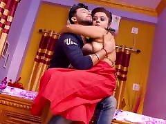 Red Saree Bhabhi Has sati gobbara threesome surprise cheating With Boss while husband is not at hom