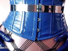 Shiny Pantyhose, hit video xxc Leather Gloves Fetish and PVC corset