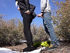 Blonde Babe Fucked In The Bushes During Winter Hike On dasi xxx pee Trail
